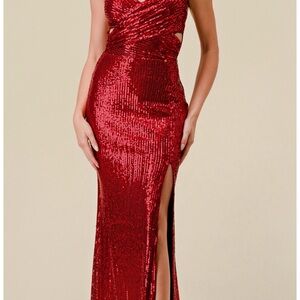 Red Sequin Strappy Dress